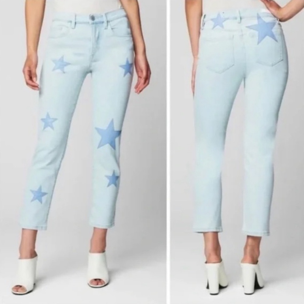 BlankNYC blue star crop jeans. Light wash. Size 26. Like new.